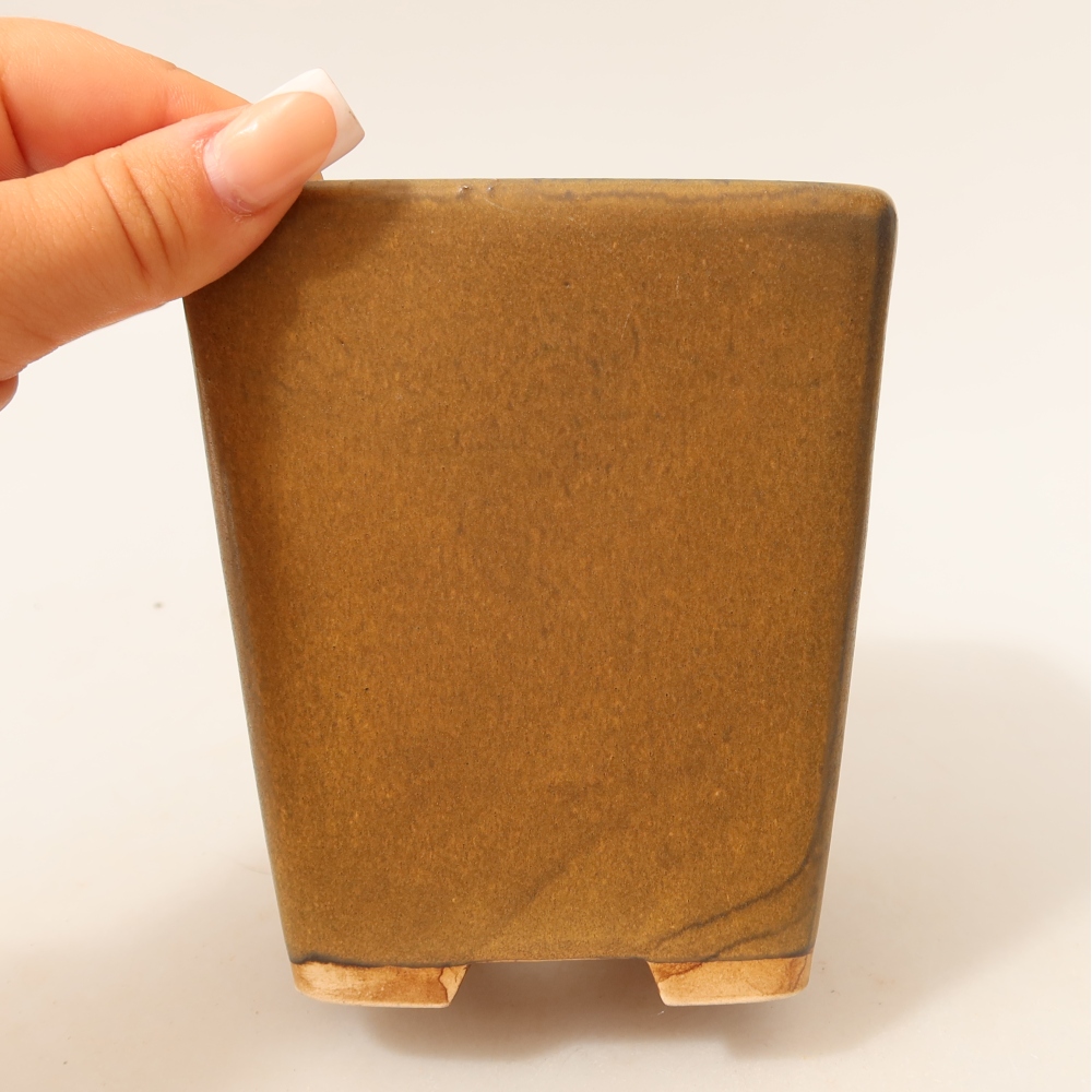 Keramik-Bonsai-Schale 10,5 x 10,5 x 12 cm, Farbe: braun