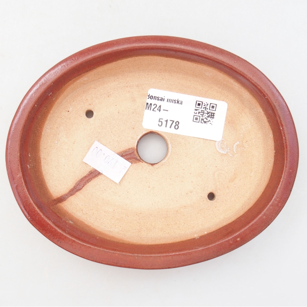 Bonsaischale aus Keramik 13 x 11 x 3 cm, bordeauxrot