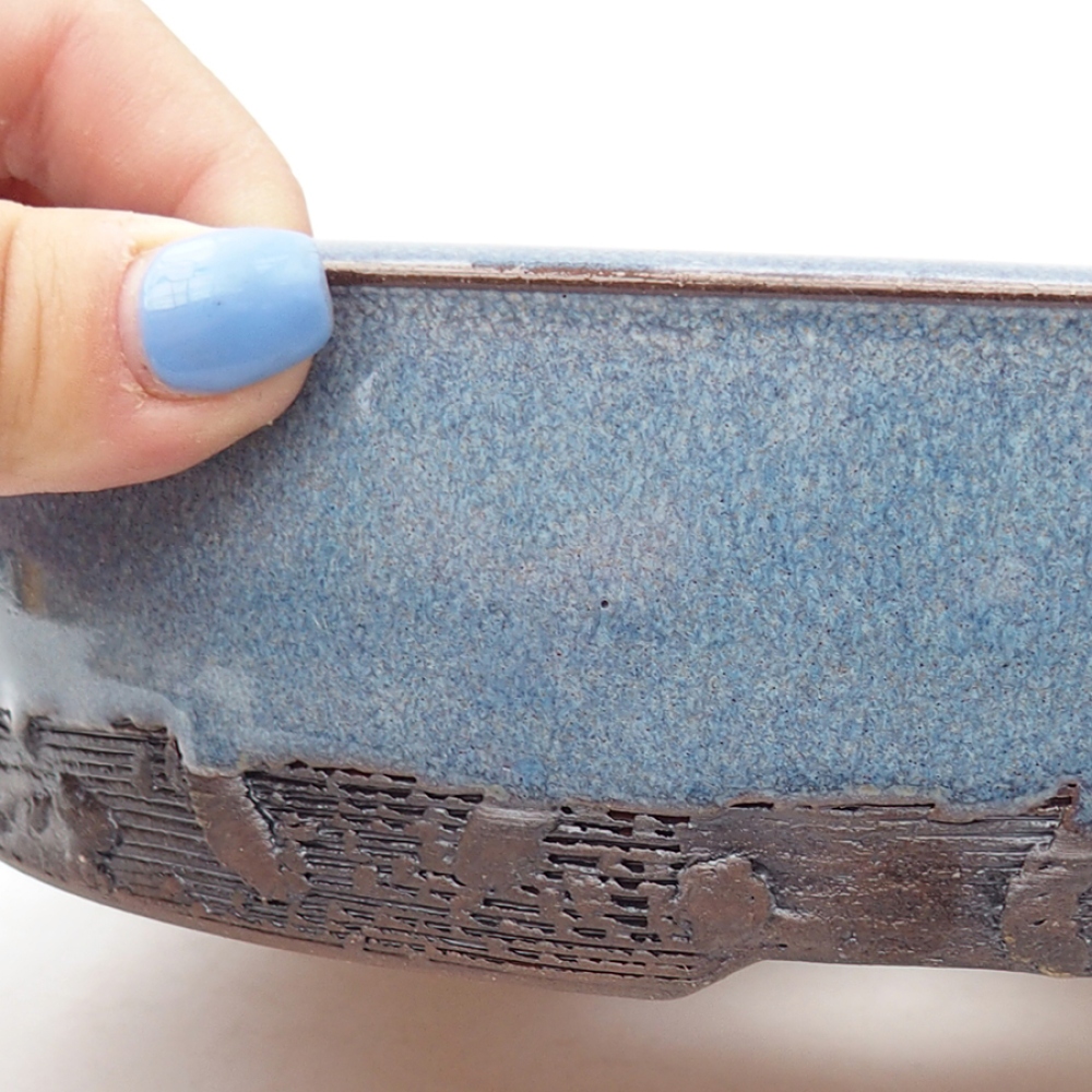 Bonsaischale aus Keramik 20 x 20 x 5 cm, Farbe blau