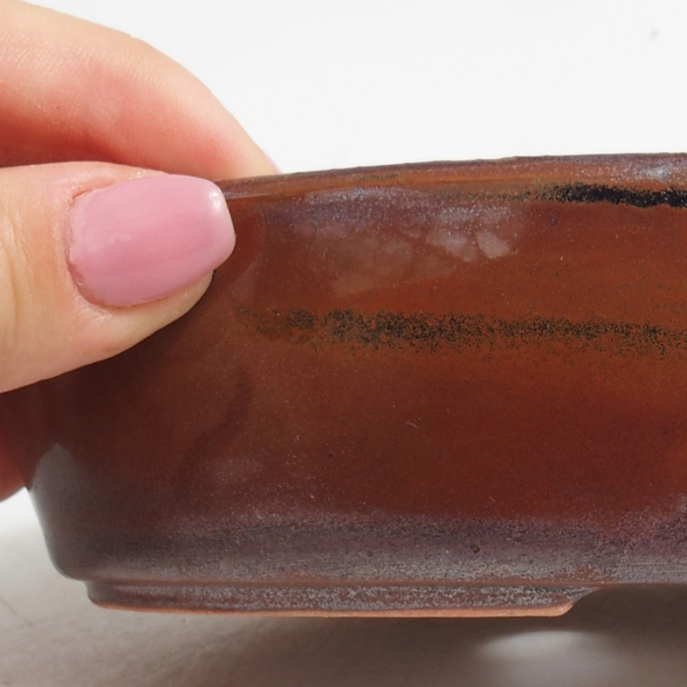Bonsaischale aus Keramik 15 x 9,5 x 4 cm, braun