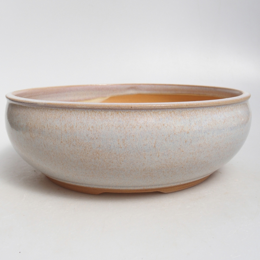 Bonsaischale aus Keramik 22,5 x 22,5 x 7,5 cm, Farbe beige