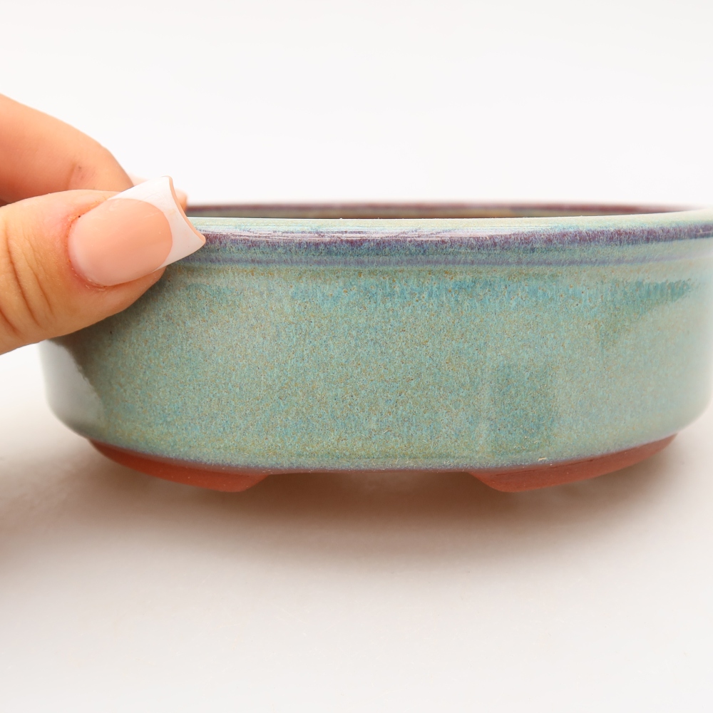 Keramik-Bonsai-Schale, 14 x 14 x 4,5 cm, Farbe: Grün
