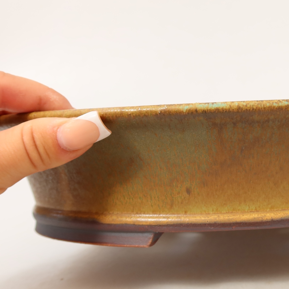 Keramik-Bonsai-Schale 27 x 24,5 x 5,5 cm, Farbe: grün