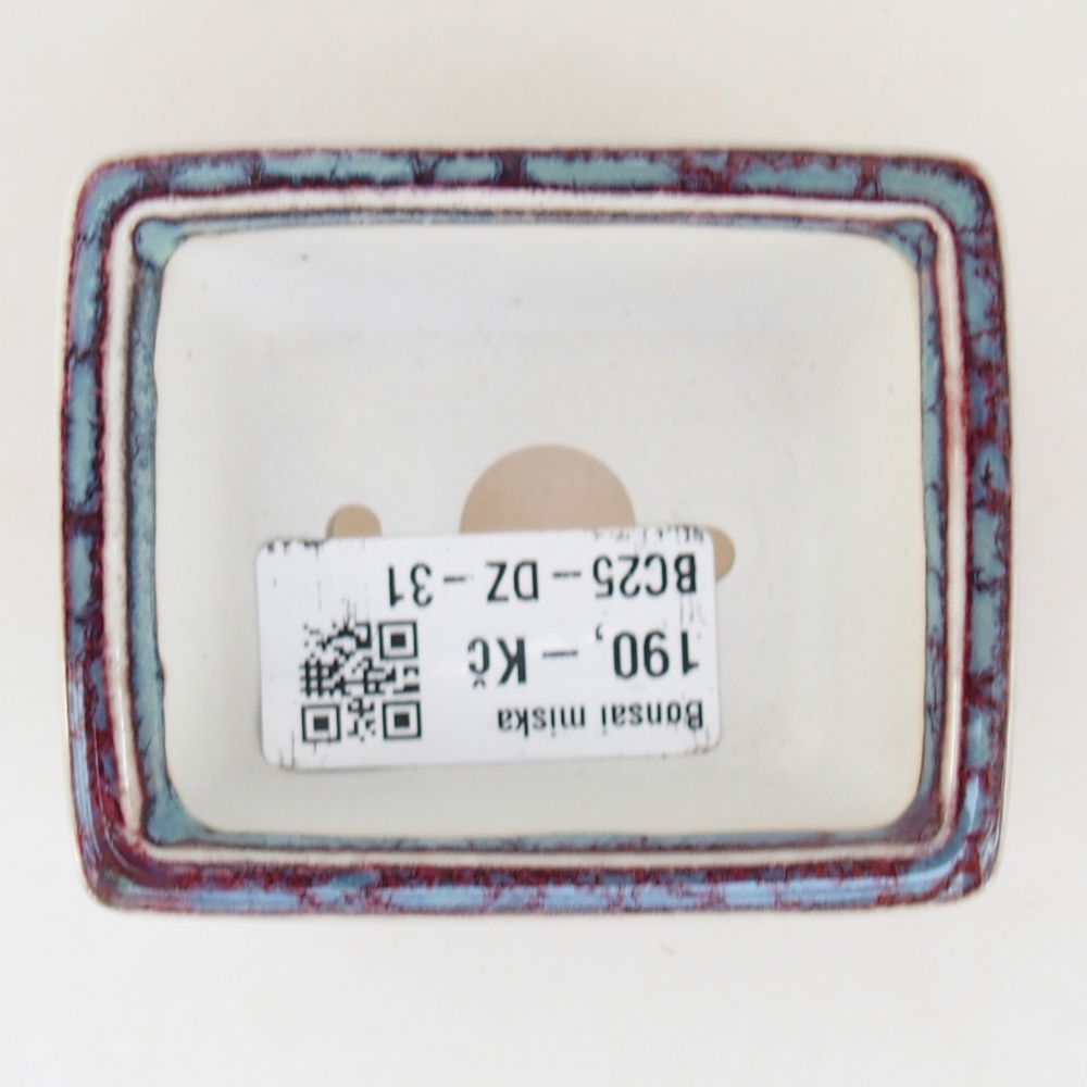 Mini-Bonsaischale 7,5 x 6 x 3 cm, bordeauxrot