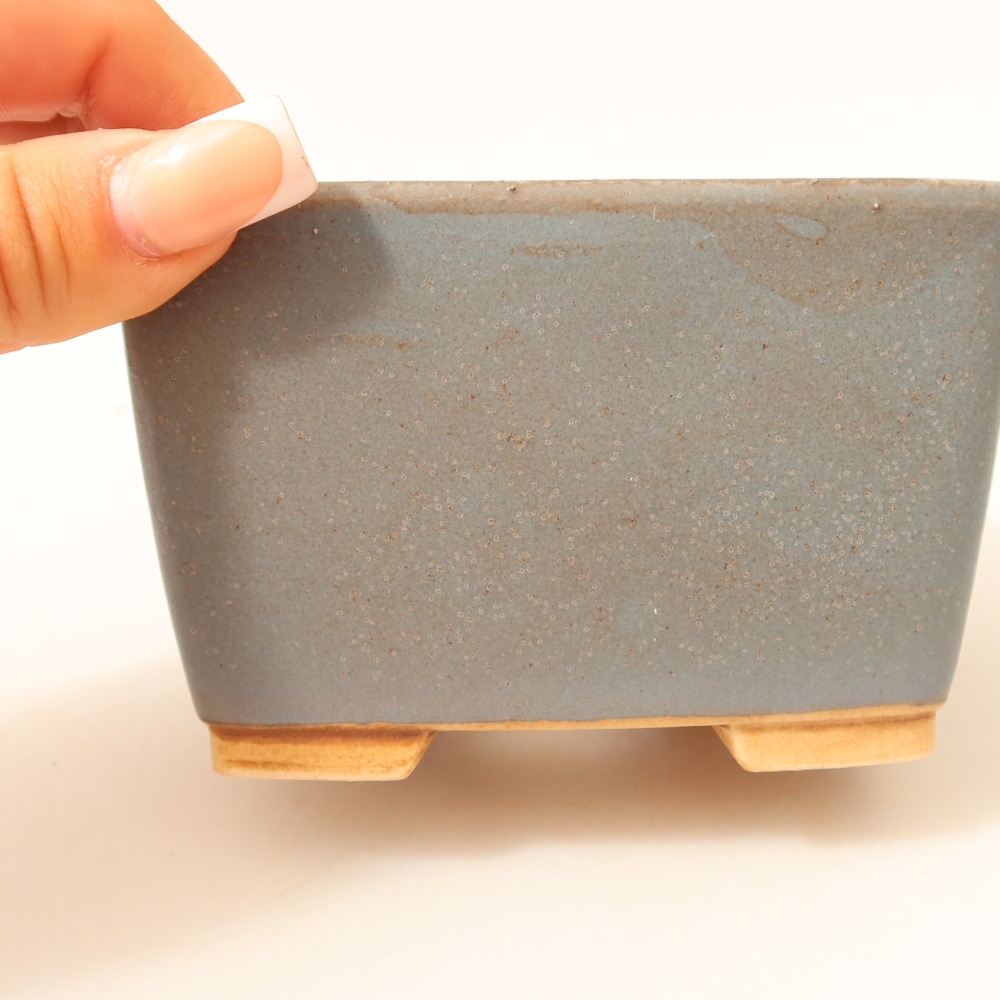 Keramik-Bonsai-Schale, 10,5 × 10,5 × 7 cm, Farbe: Blau
