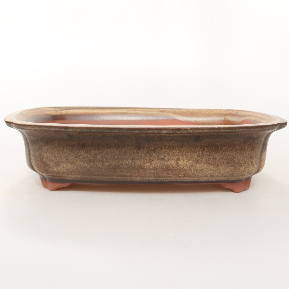 Keramikschale  24,5 x 17,5 x 6 cm, Farbe: braun