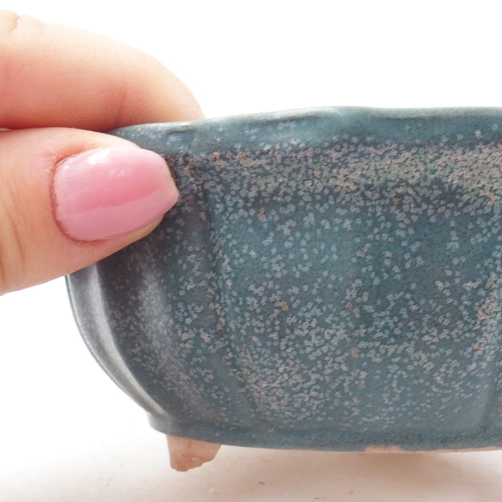 Bonsaischale aus Keramik 11 x 11 x 5 cm, Farbe blau