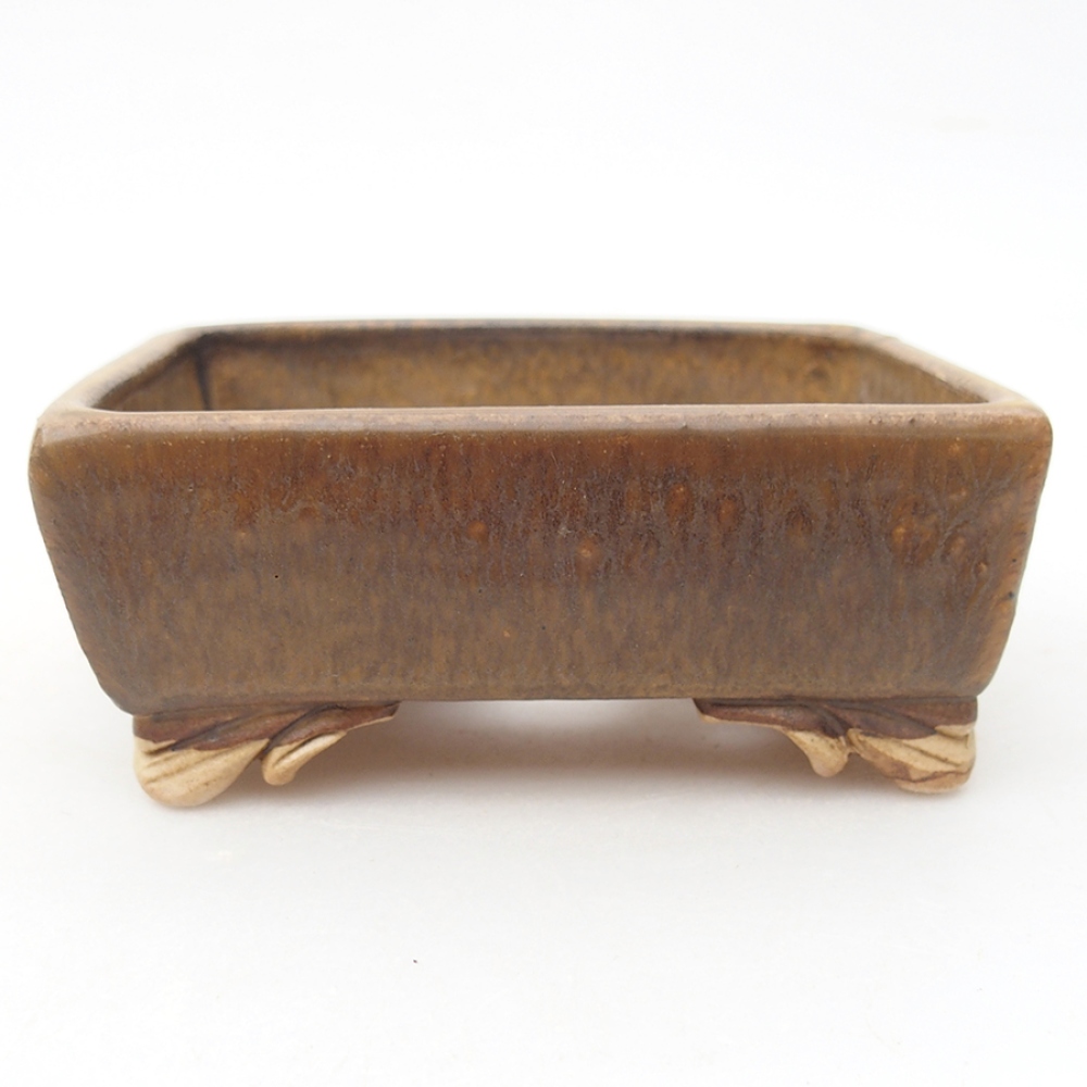 Bonsaischale aus Keramik 10 x 8,5 x 4 cm, braun