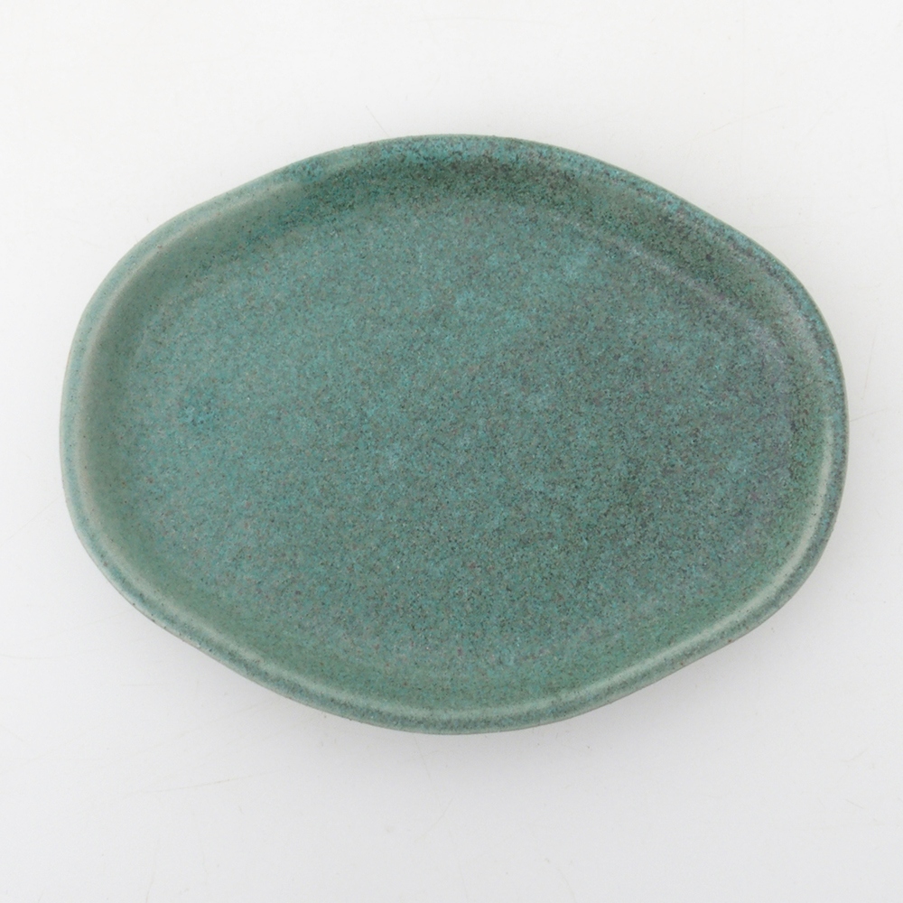 Bonsaischale + Untertasse H05 - 11 x 8 x 4 cm - grün