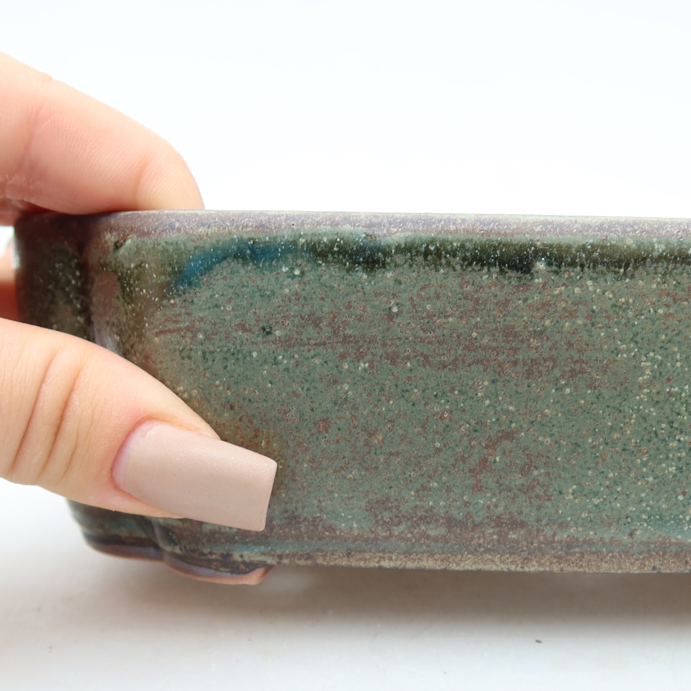 Keramik-Bonsai-Schale 18,5 × 13 × 5 cm, Farbe: grün