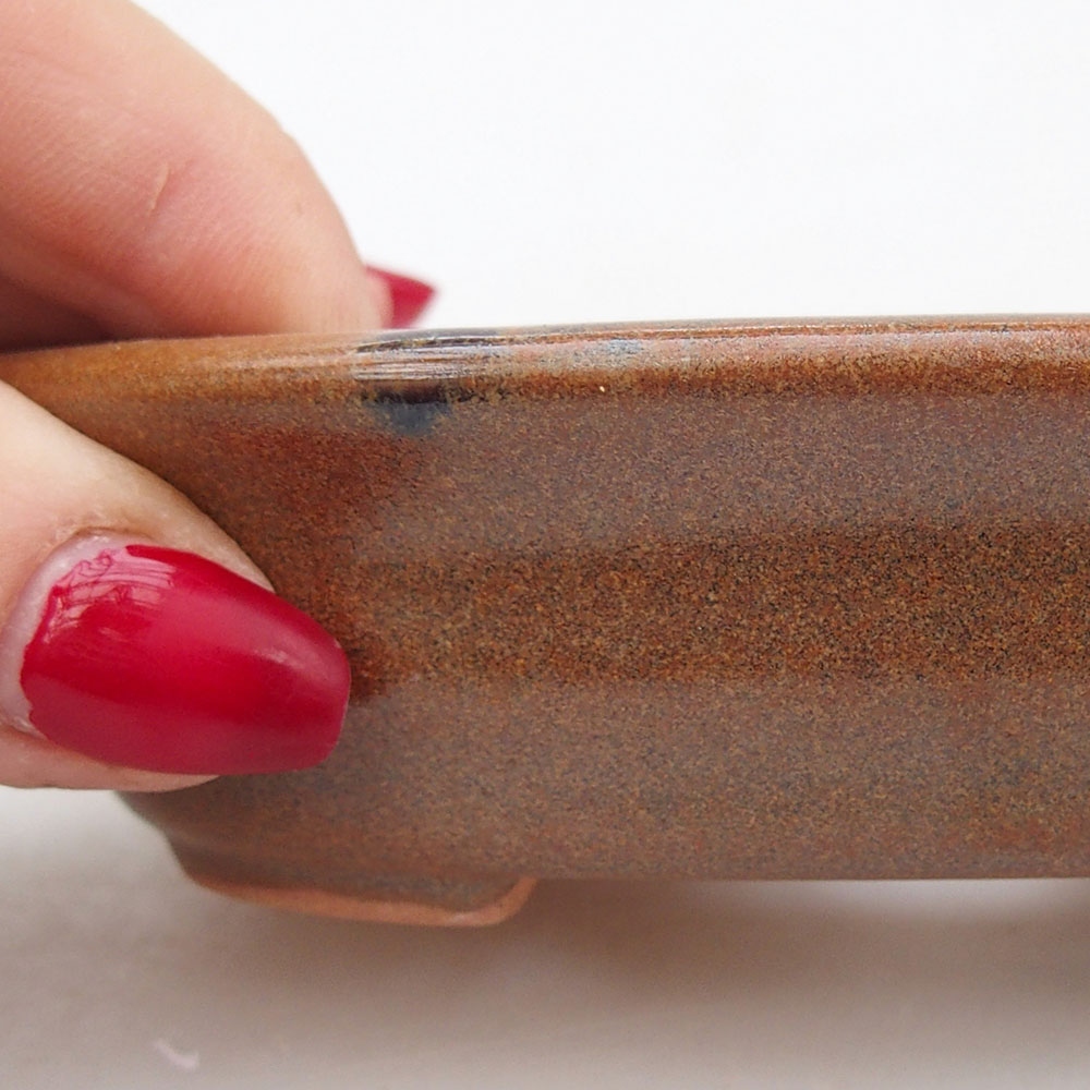 Bonsaischale aus Keramik 12 x 10 x 3 cm, braun