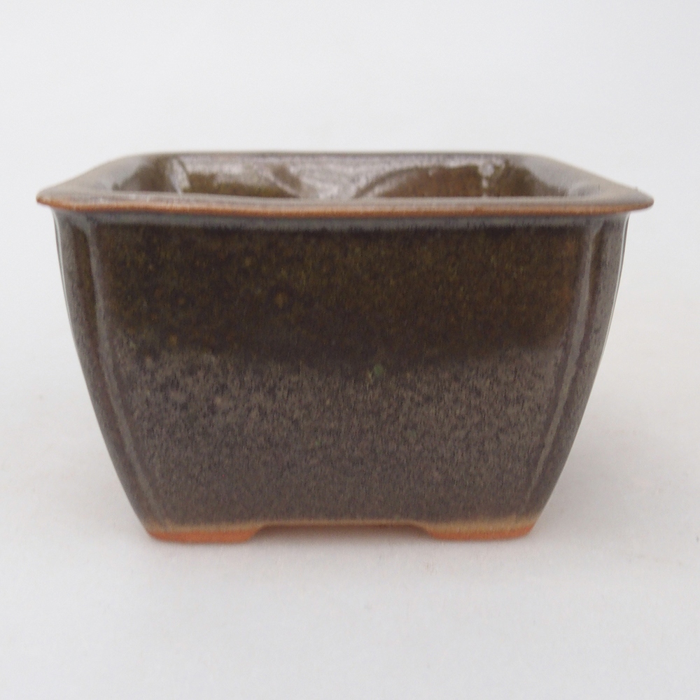 Bonsaischale aus Keramik 8,5 x 8,5 x 5 cm, braun