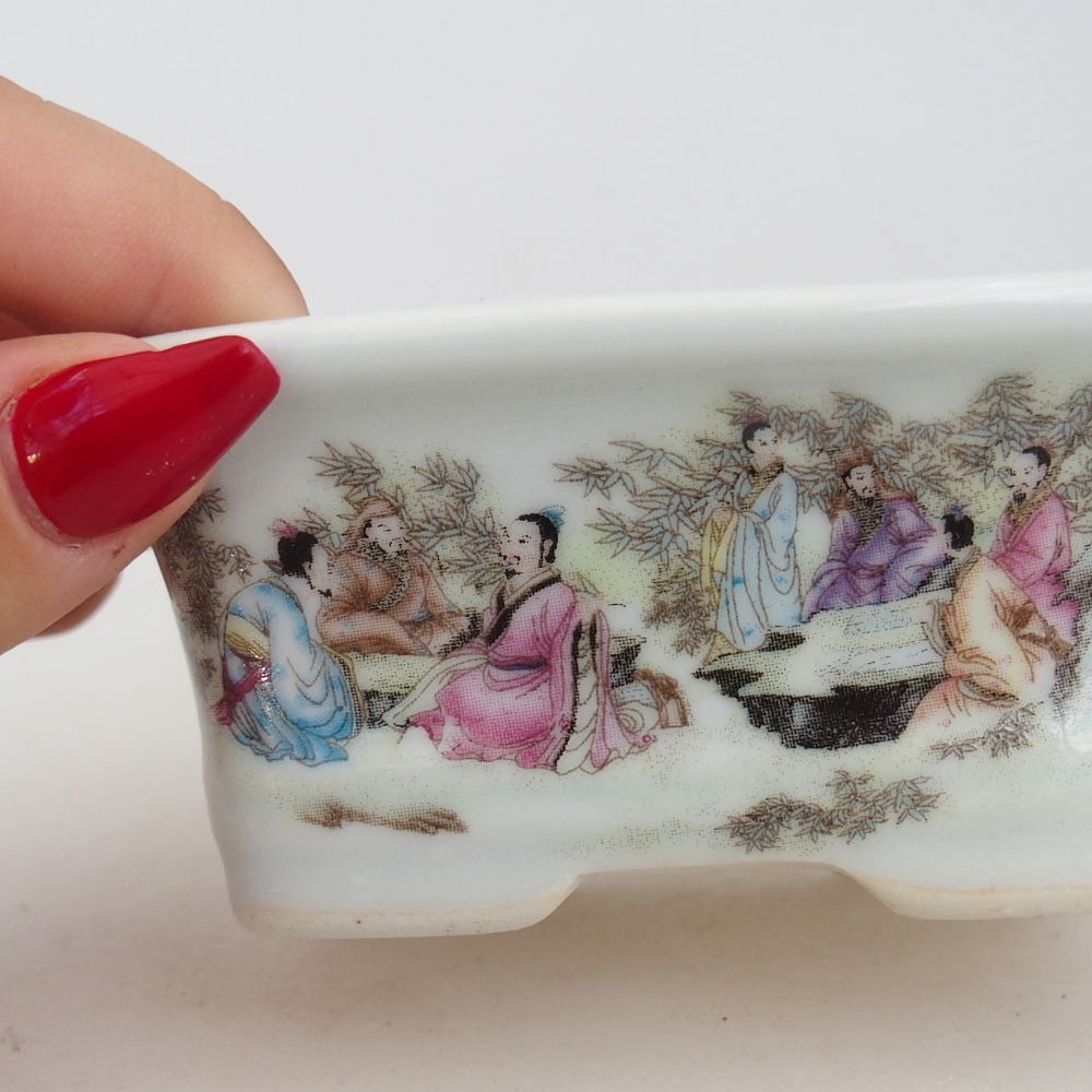 Mini-Bonsaischale 10 x 7,5 x 4 cm, Farbe weiß