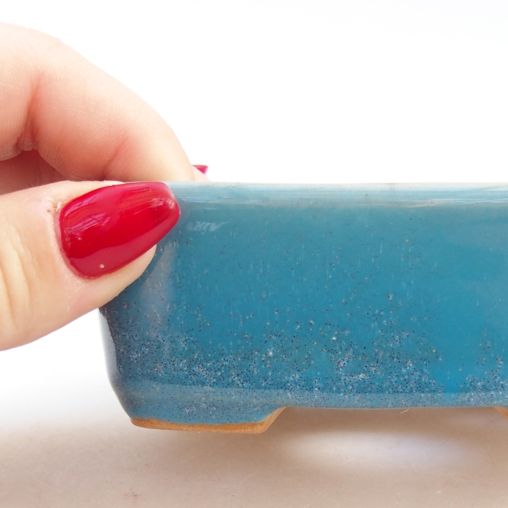 Bonsaischale aus Keramik 9,5 x 8 x 3,5 cm, Farbe blau