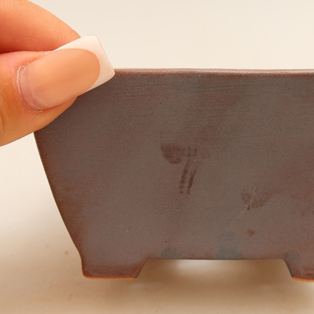 Keramik-Bonsai-Schale 9,5 x 9,5 x 5,5 cm, metallfarben