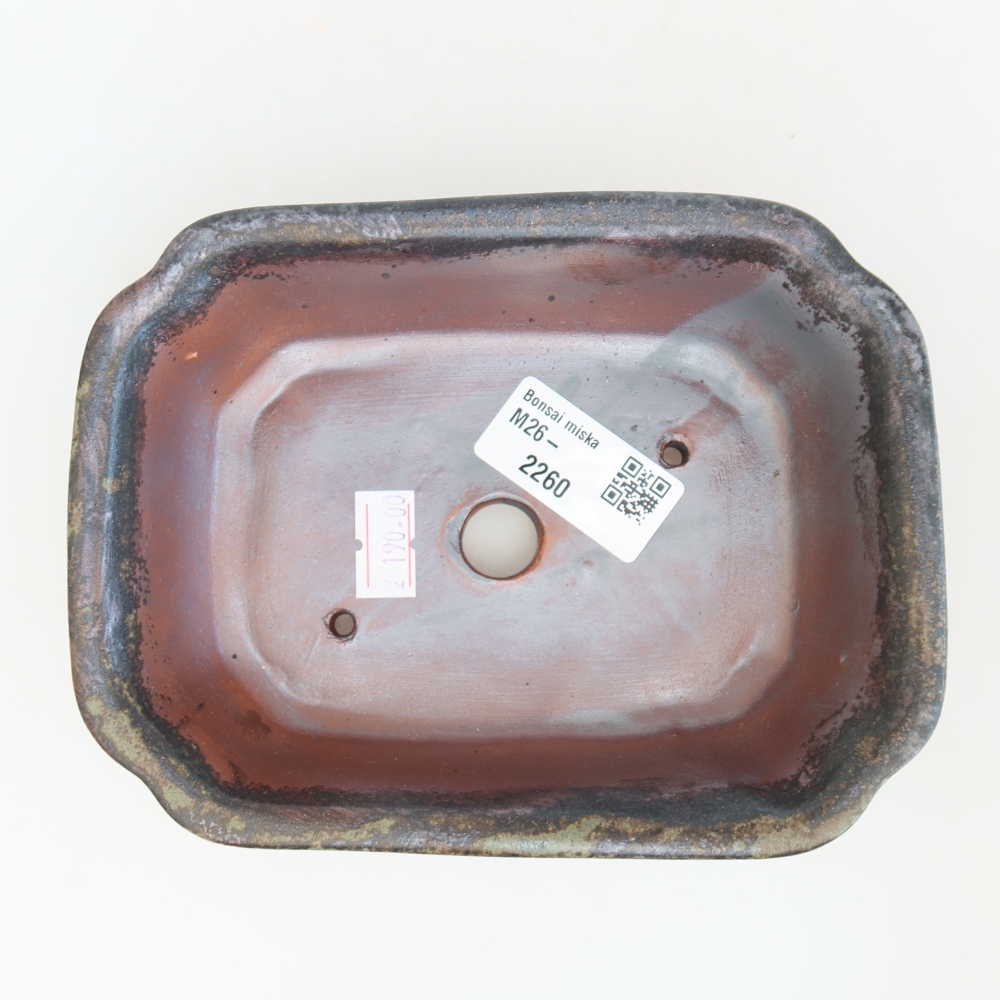 Bonsaischale aus Keramik 15,5 x 12 x 4,5 cm, braun