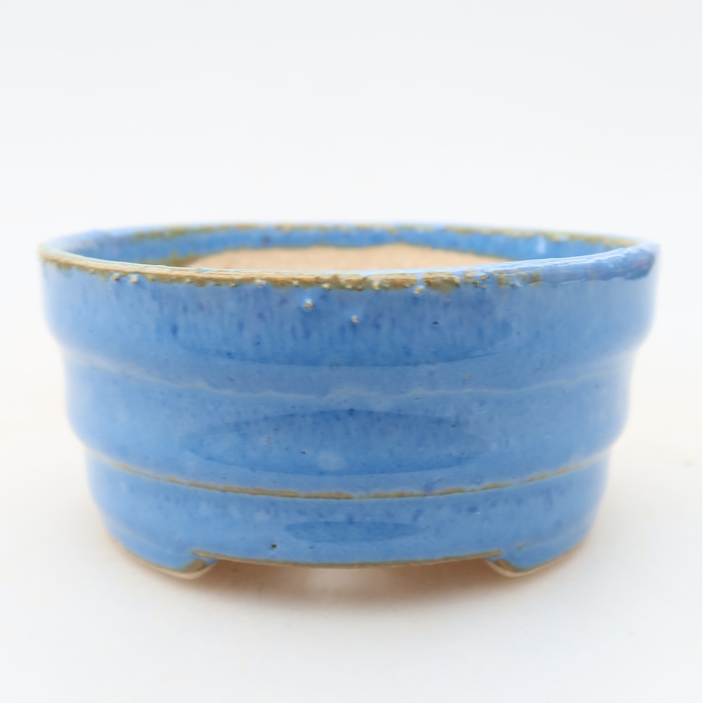 Keramik-Bonsai-Schale, 7,5 × 7,5 × 3,5 cm, Farbe: Blau