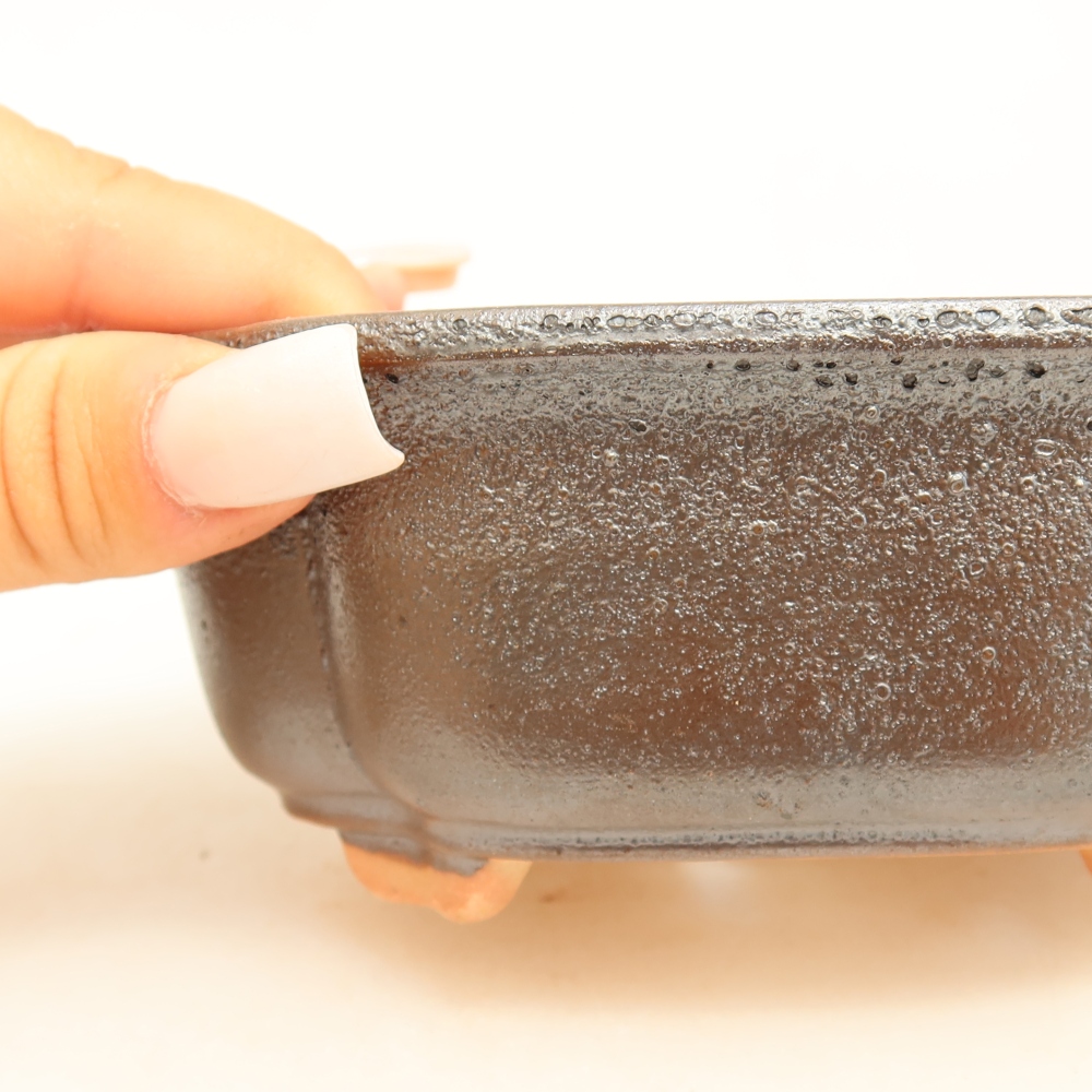 Keramik-Bonsai-Schale 13,5 x 10,5 x 5 cm, metallfarben