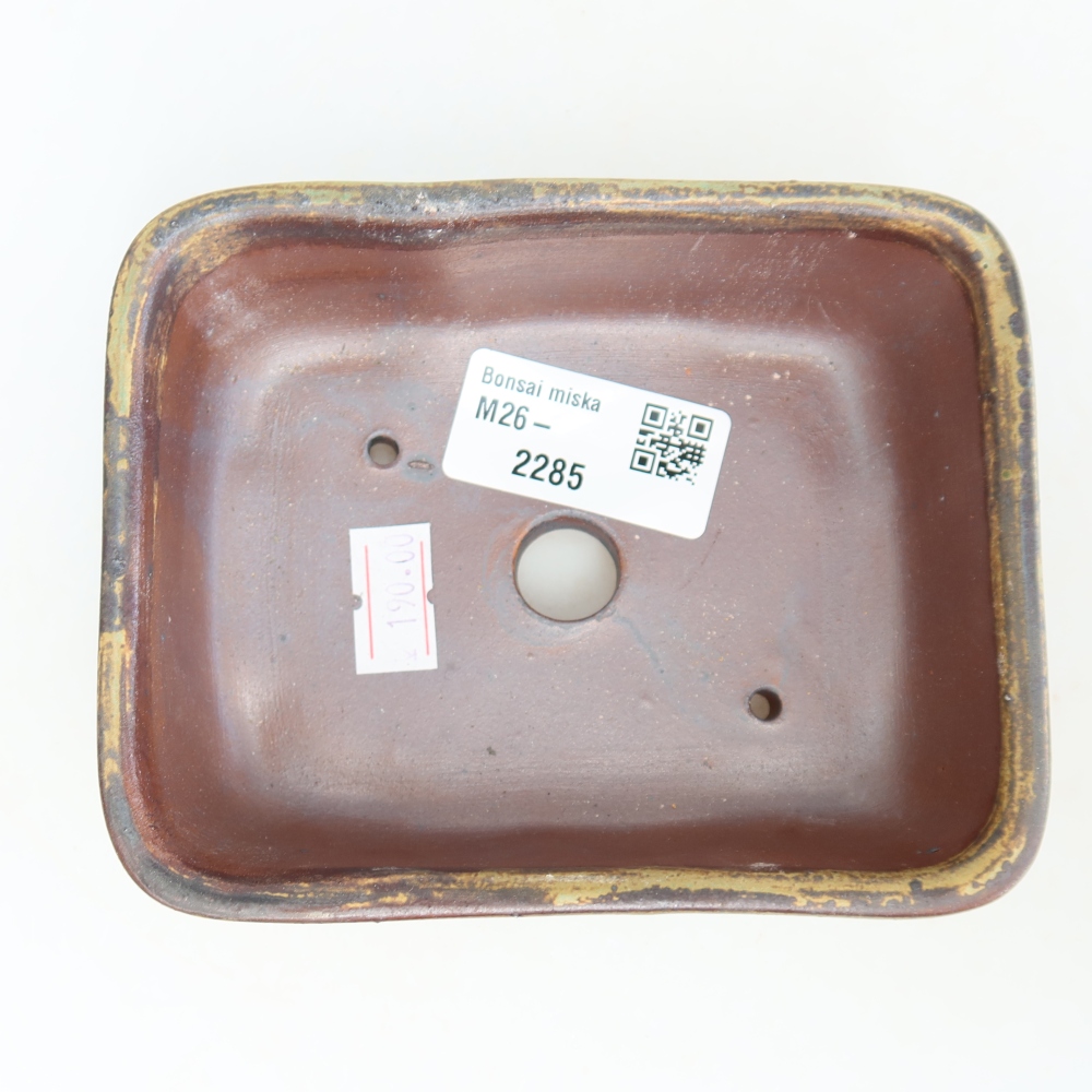 Keramik-Bonsai-Schale, 12,5 x 9,5 x 4 cm, Farbe: braun
