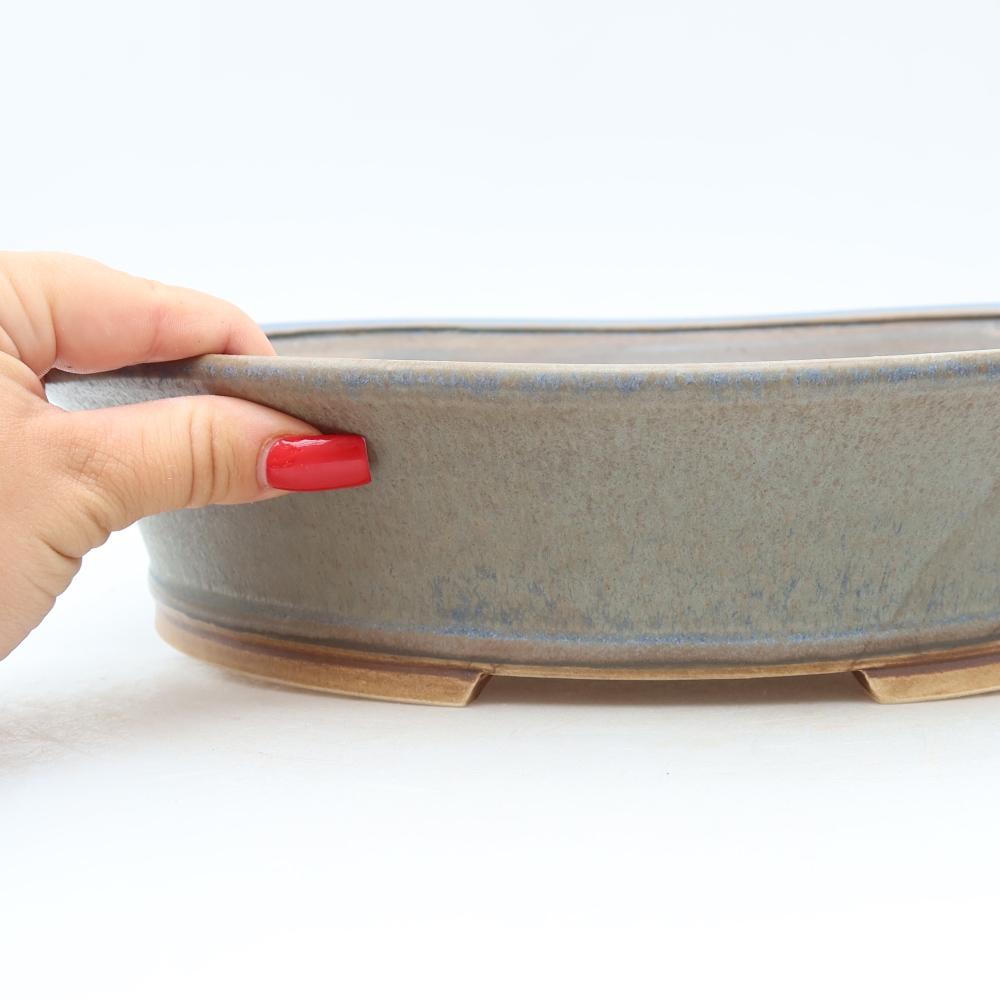 Bonsaischale aus Keramik 26,5 x 24 x 5,5 cm, Farbe blau