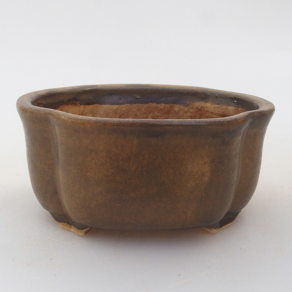 Bonsaischale aus Keramik 10 x 8,5 x 4 cm, braun