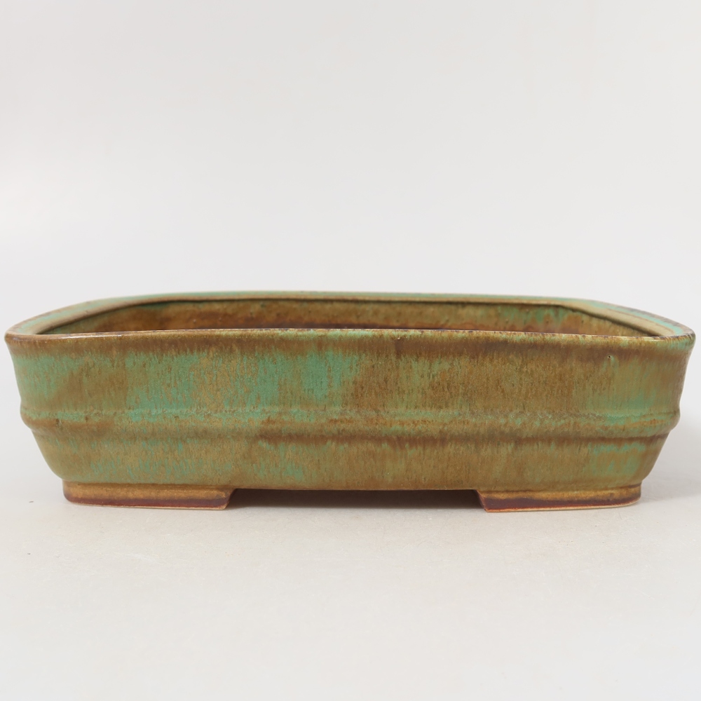 Keramik-Bonsai-Schale 22,5 x 18 x 6 cm, Farbe: grün