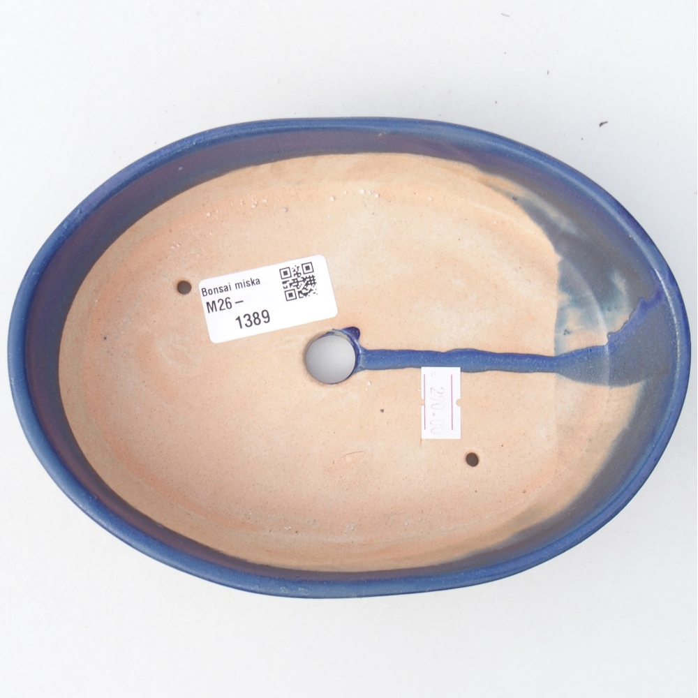 Bonsaischale aus Keramik 18,5 x 13,5 x 4,5 cm, Farbe blau