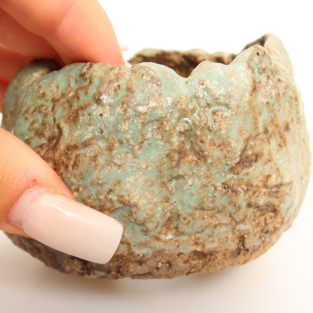 Keramikschale 7 x 7 x 5,5 cm , Farbe grün