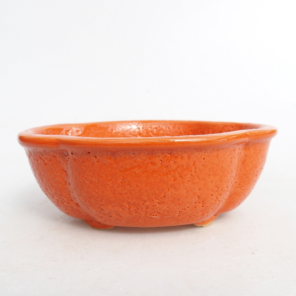 Bonsaischale aus Keramik 13 x 10,5 x 5,5 cm, orange