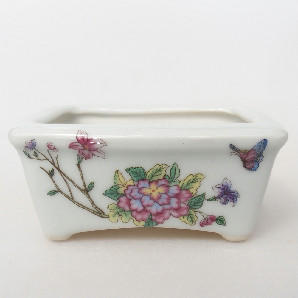 Mini-Bonsaischale 8 x 6,5 x 3,5 cm, weiß