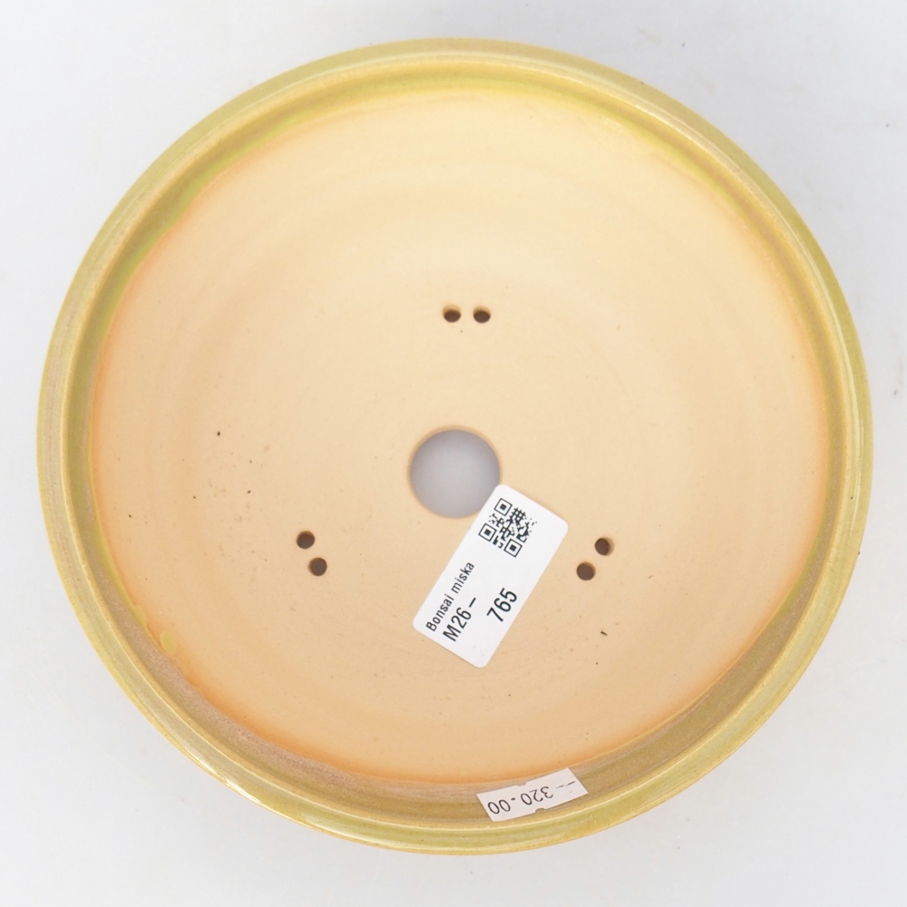 Bonsaischale aus Keramik 17 x 17 x 5,5 cm, gelb-grün