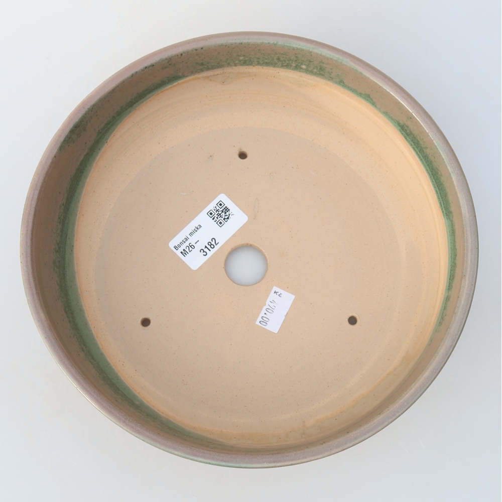 Keramik-Bonsai-Schale 20 x 20 x 6 cm, Farbe: Beige