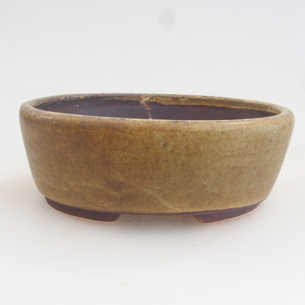 Bonsaischale aus Keramik 10 x 8,5 x 4 cm, braun