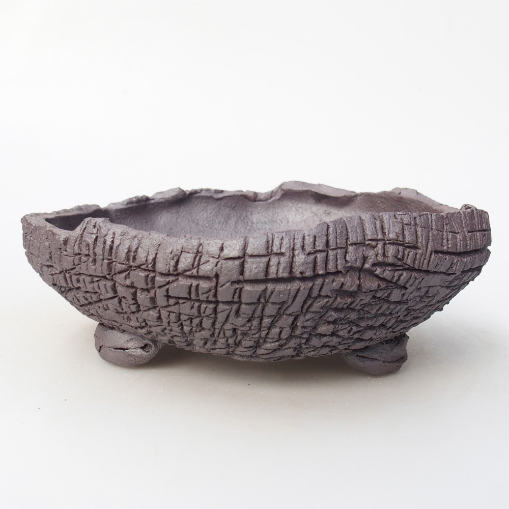 Bonsaischale aus Keramik 17 x 16 x 6 cm, metallfarben