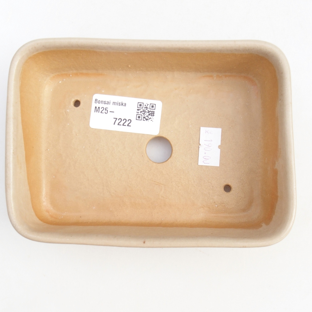 Bonsaischale aus Keramik 14,5 x 10,5 x 4,5 cm, Farbe beige