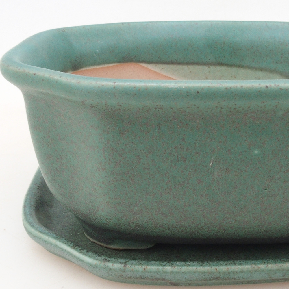 Bonsaischale + Untertasse H31 - grün