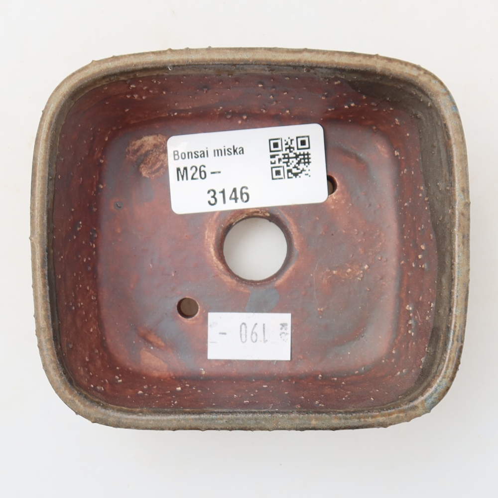 Bonsaischale aus Keramik 10 x 8,5 x 4 cm, braun