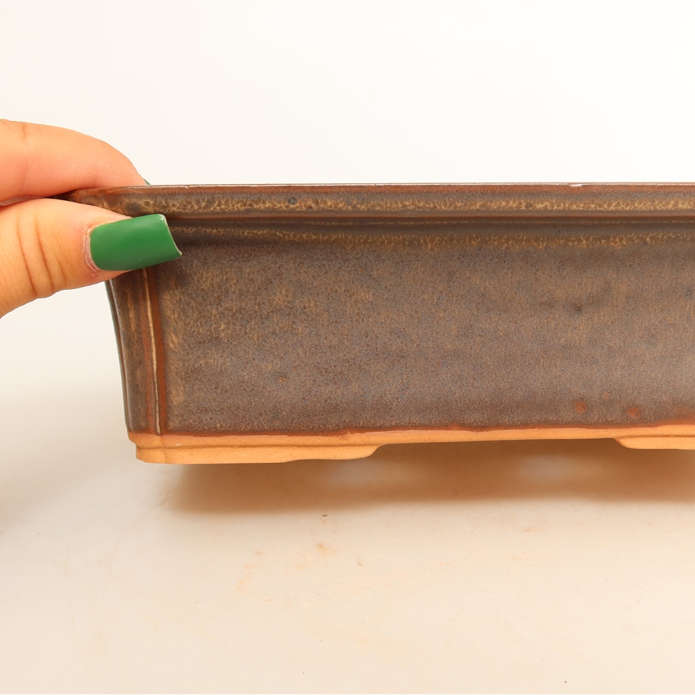 Keramikschale  20 x 15,5 x 5,5 cm, Farbe: braun