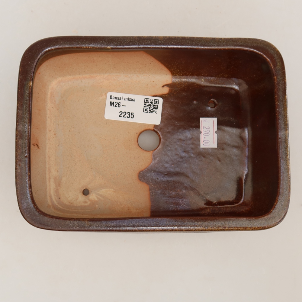 Keramik-Bonsai-Schale, 17 x 12,5 x 5,5 cm, Farbe: Braun