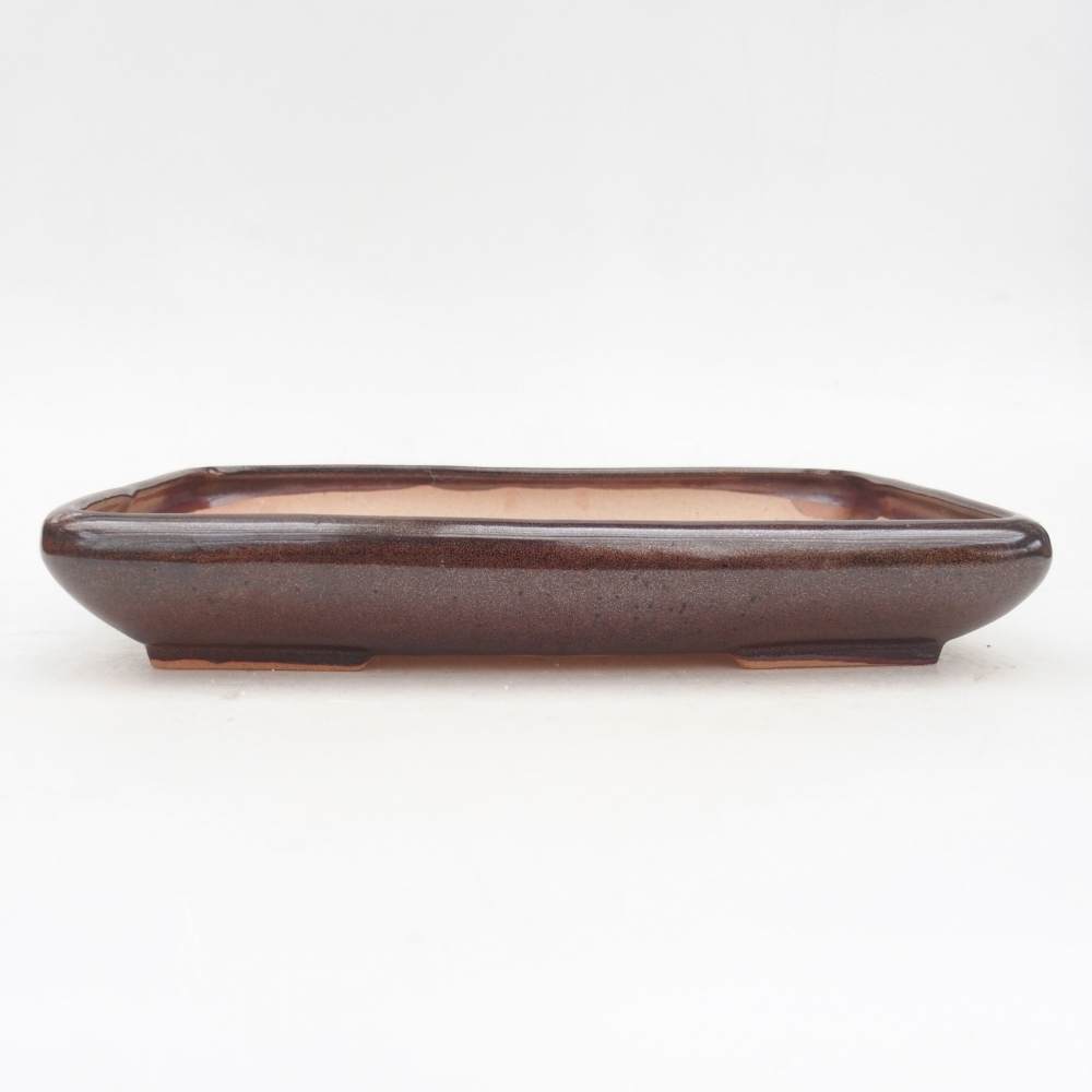 Bonsaischale aus Keramik 24 x 17,5 x 4 cm, braun
