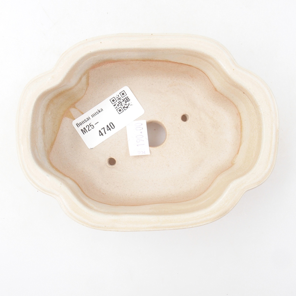 Bonsaischale aus Keramik 13,5 x 10 x 5 cm, Farbe beige