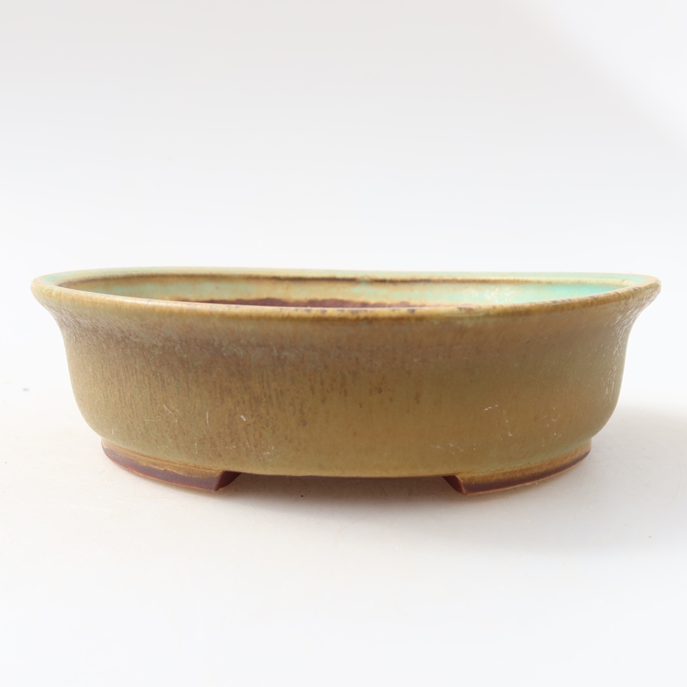 Keramik-Bonsai-Schale 15,5 x 14,5 x 4 cm, Farbe: grün