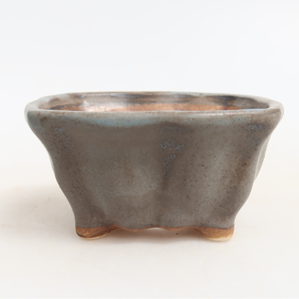 Bonsaischale aus Keramik 7 x 7 x 3,5 cm, Farbe blau