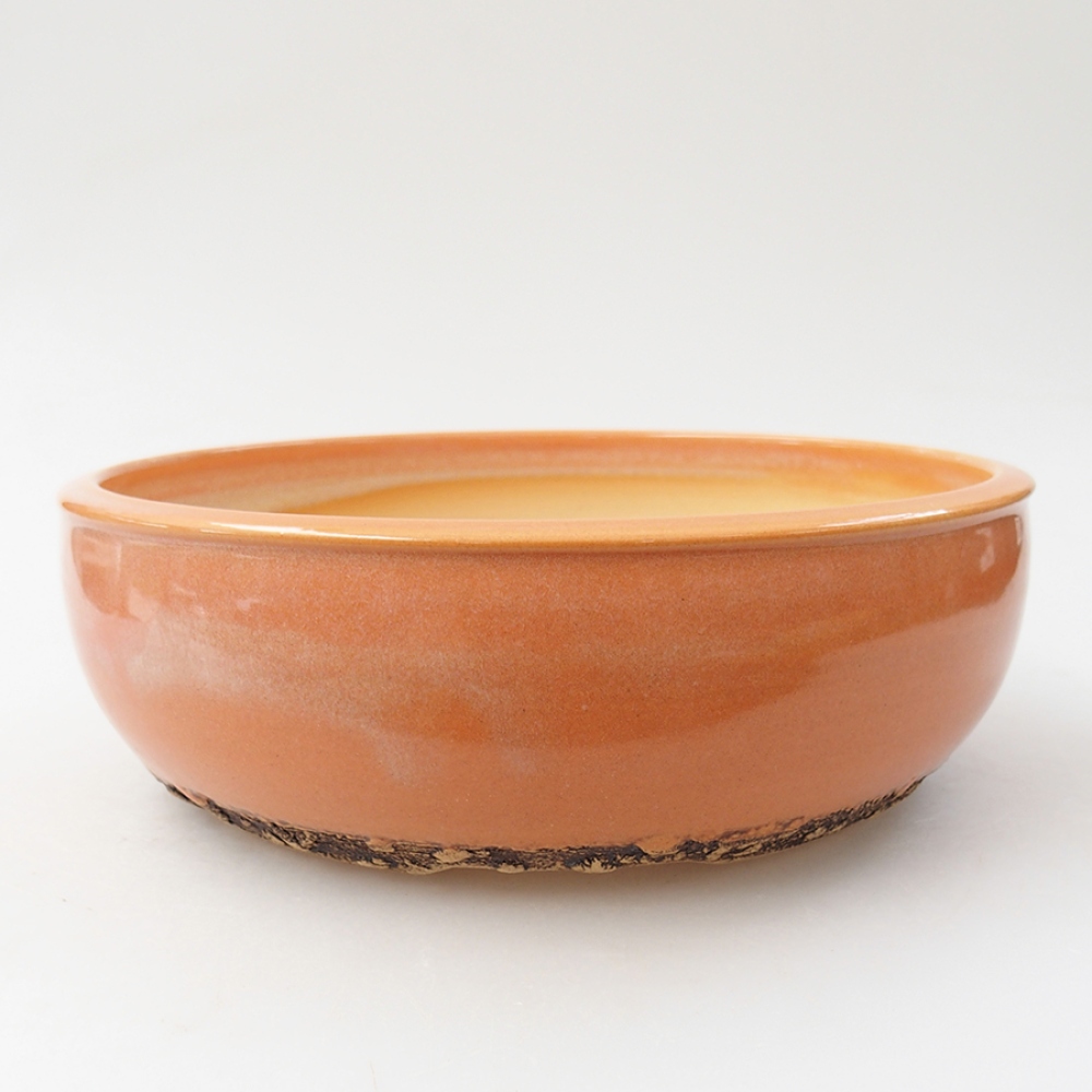 Bonsaischale aus Keramik 20,5 x 20,5 x 6 cm, orange