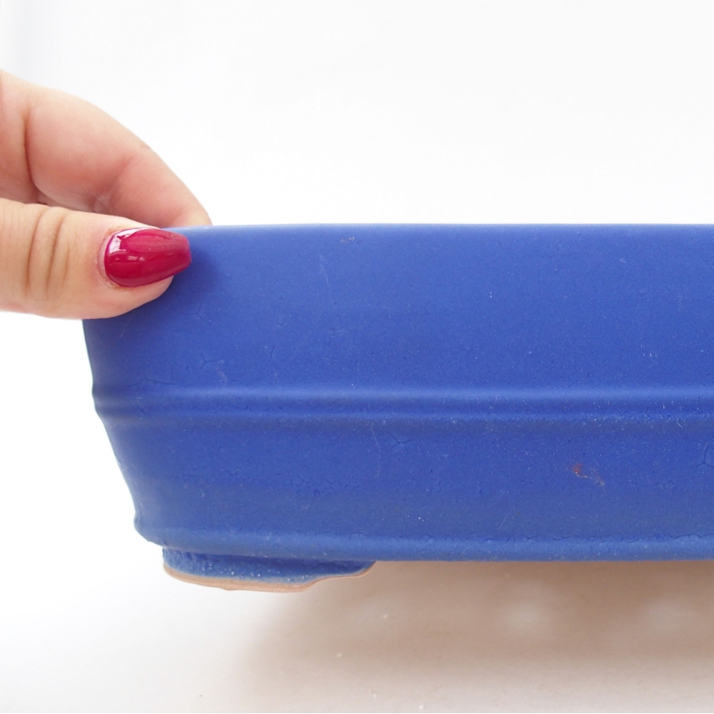 Bonsaischale aus Keramik 24 x 19 x 7,5 cm, Farbe blau