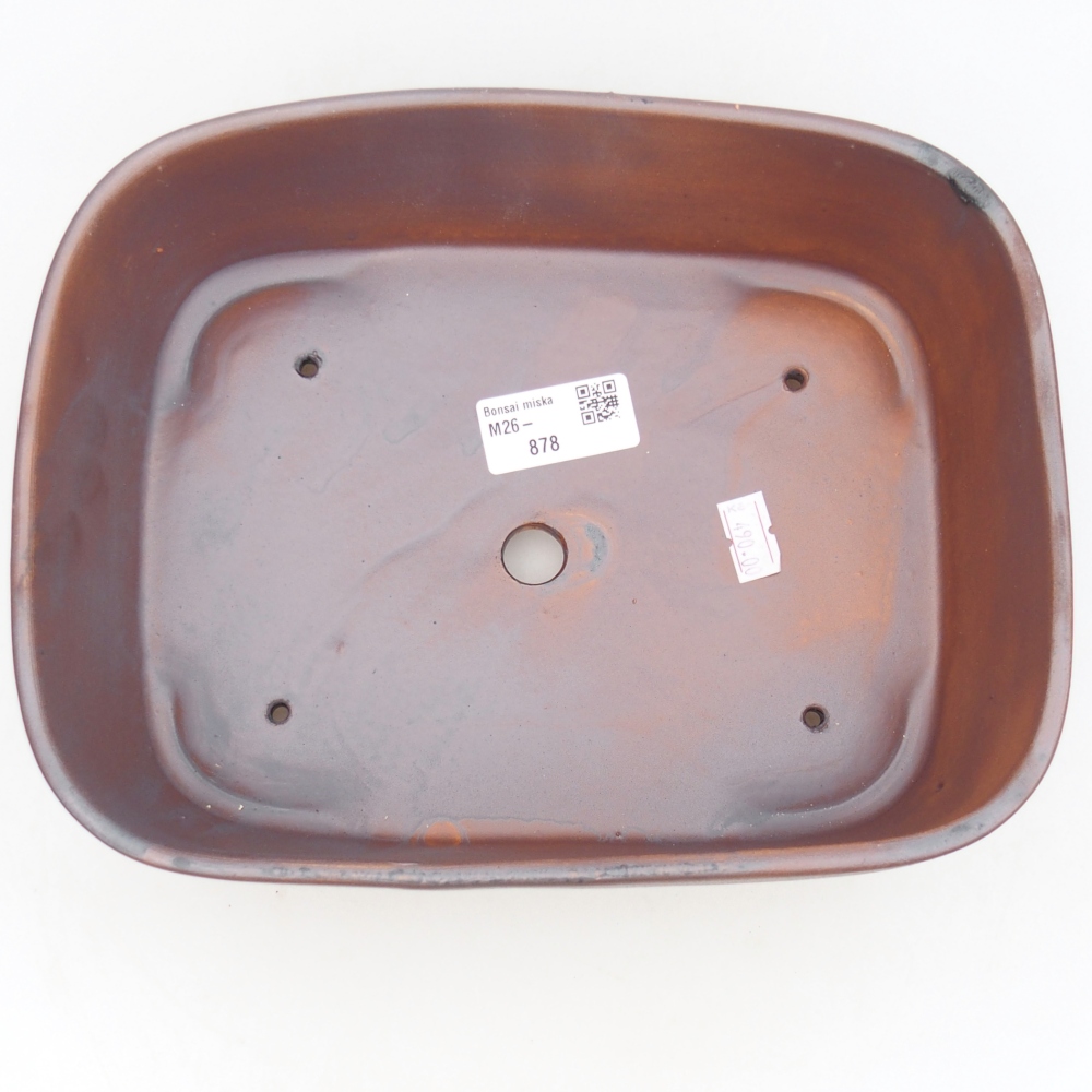 Bonsaischale aus Keramik 23,5 x 18 x 7,5 cm, metallfarben