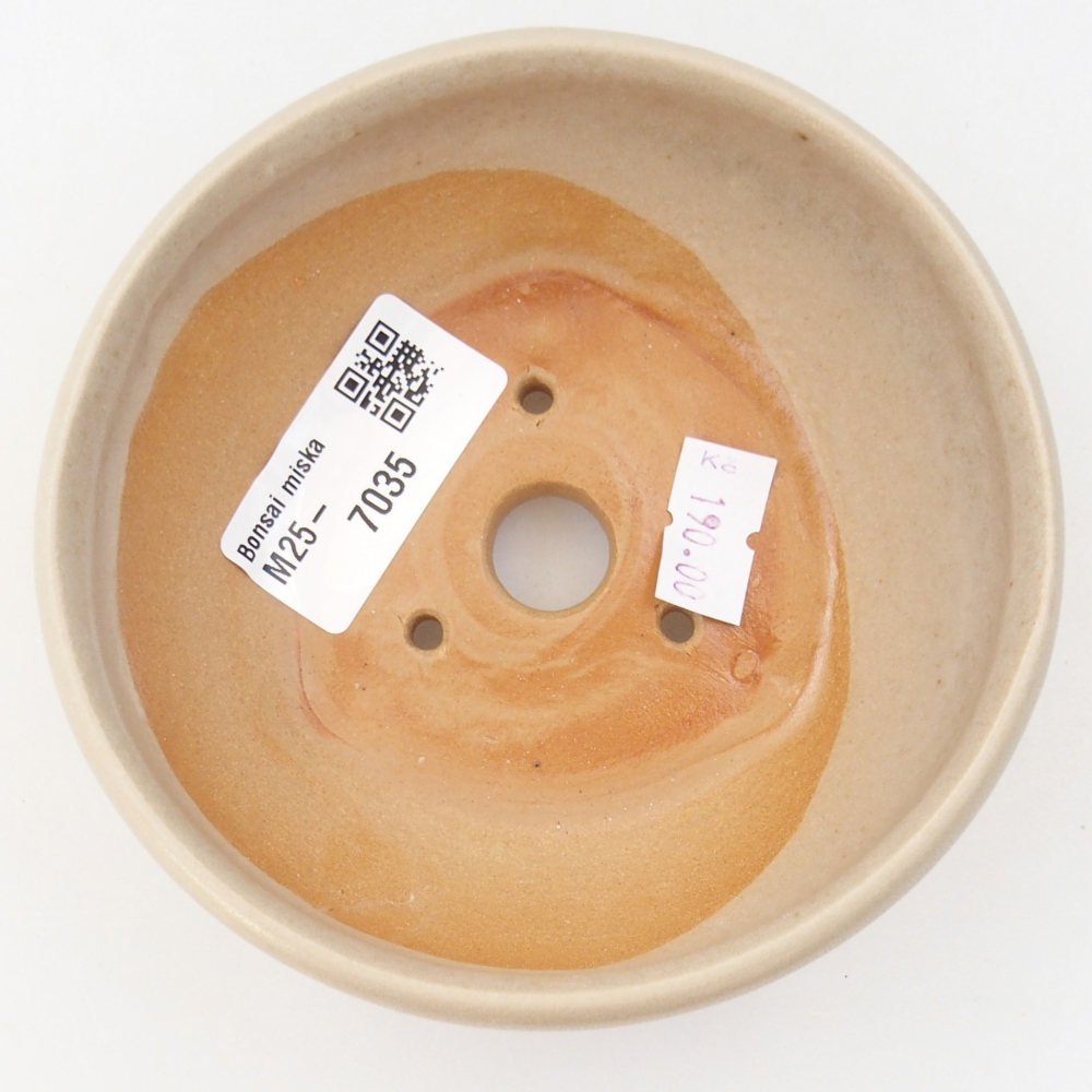 Bonsaischale aus Keramik 10 x 10 x 5 cm, Farbe beige