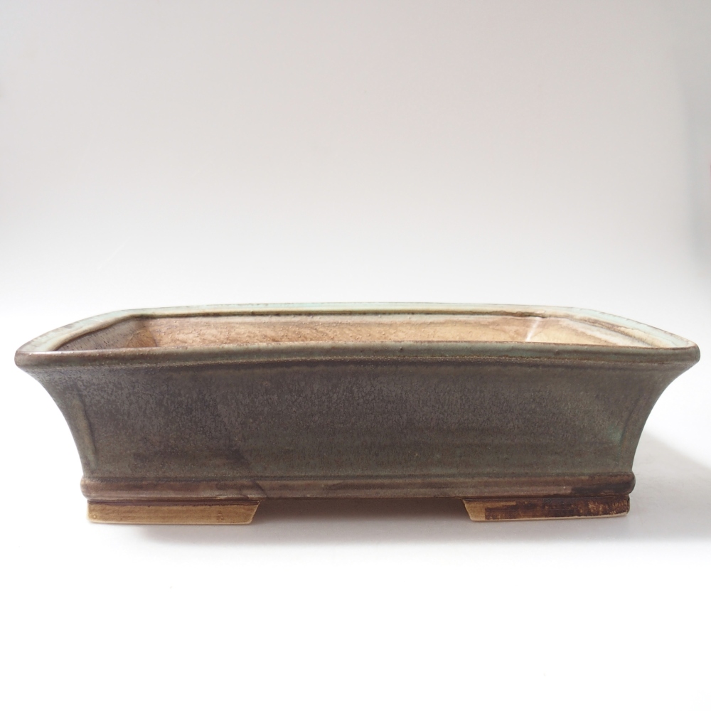 Bonsaischale aus Keramik 29 x 24 x 8 cm, grün
