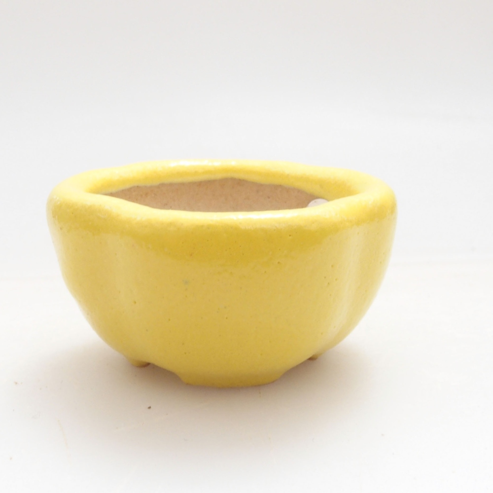 Bonsaischale aus Keramik 4 x 4 x 2 cm, gelb