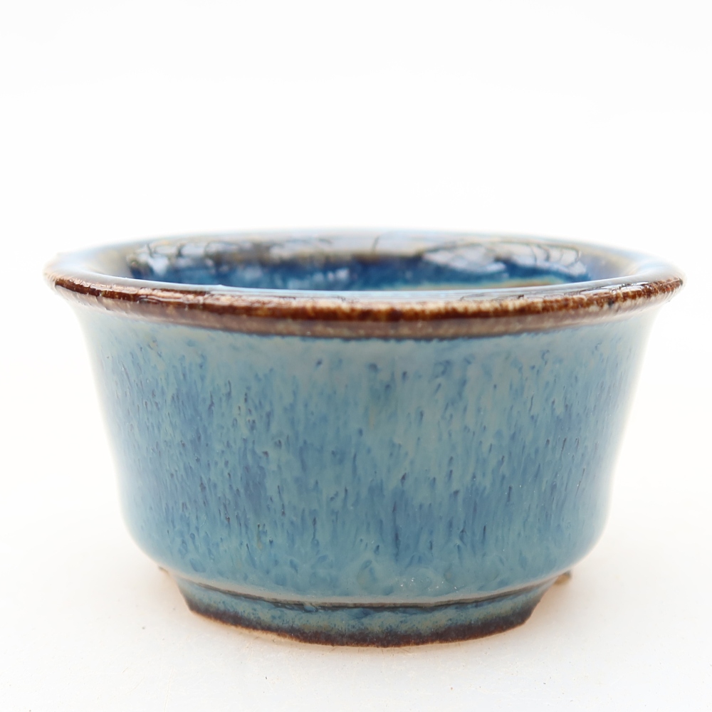 Keramik-Bonsai-Schale 4,5 x 4,5 x 3 cm, Farbe: Blau